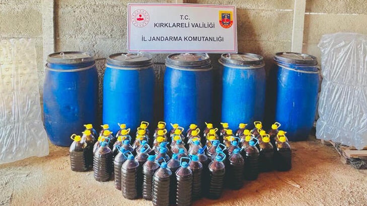 Yılbaşı öncesi 1550 litre sahte içki ele geçirildi