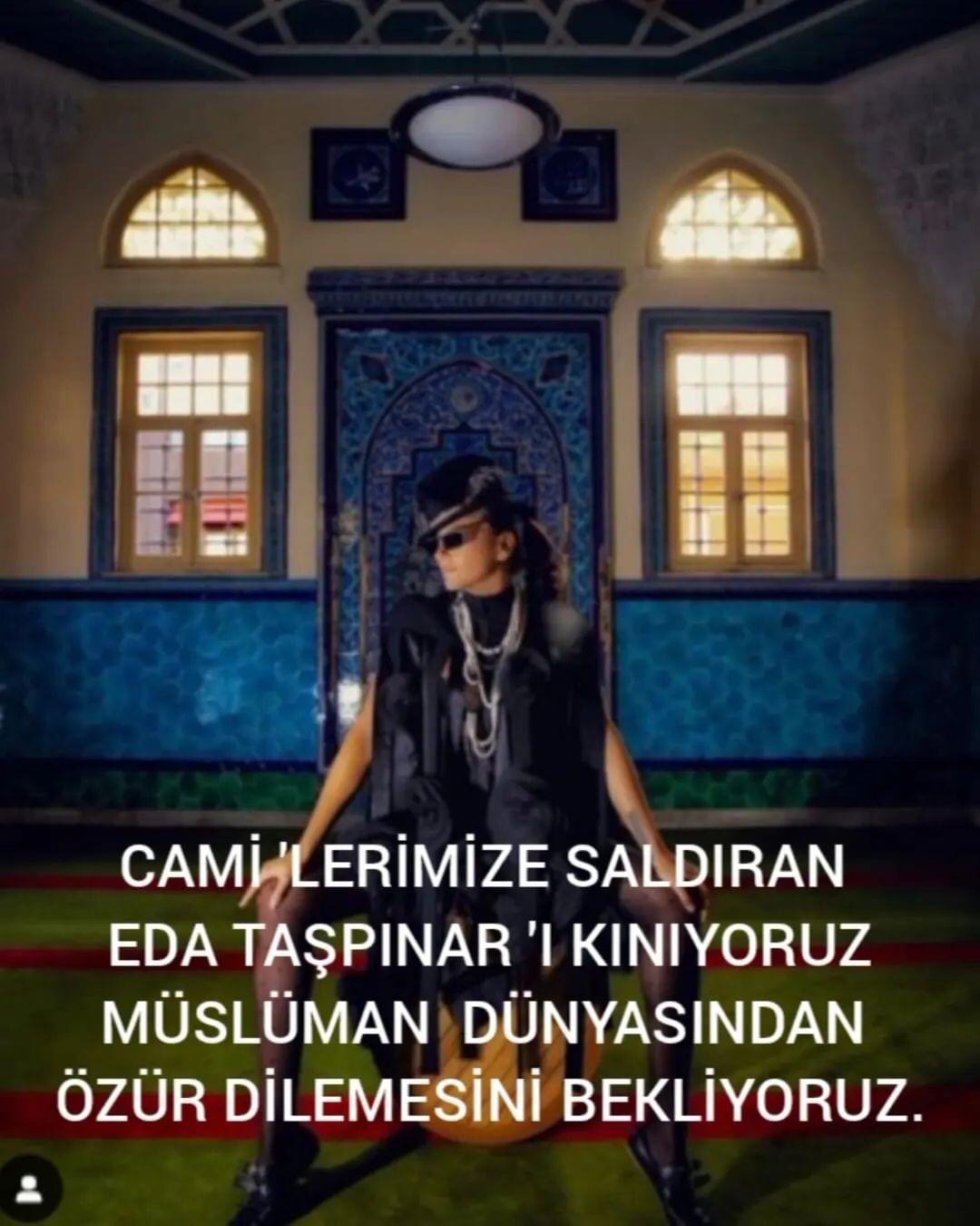 Eda Taşpınar’a camide çektirdiği fotoğraf nedeniyle soruşturma